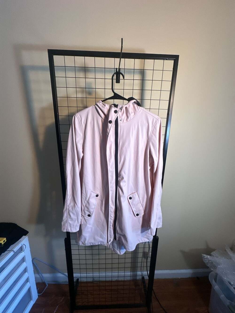 Primark Light Pink Hooded Waterproof Rain Jacket Size Small